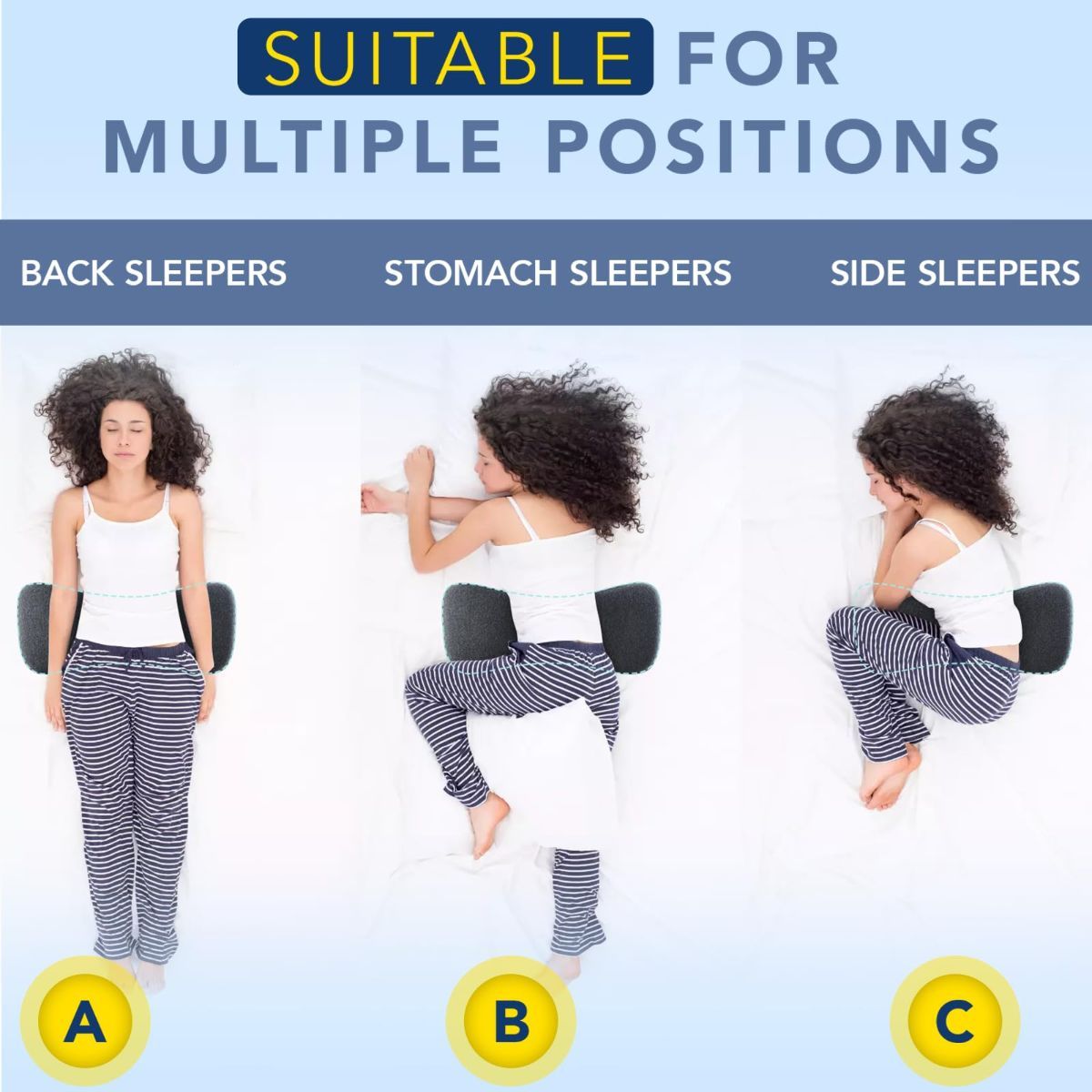 Memory Foam Lumbar Support Pillow for Sitting and Sleeping