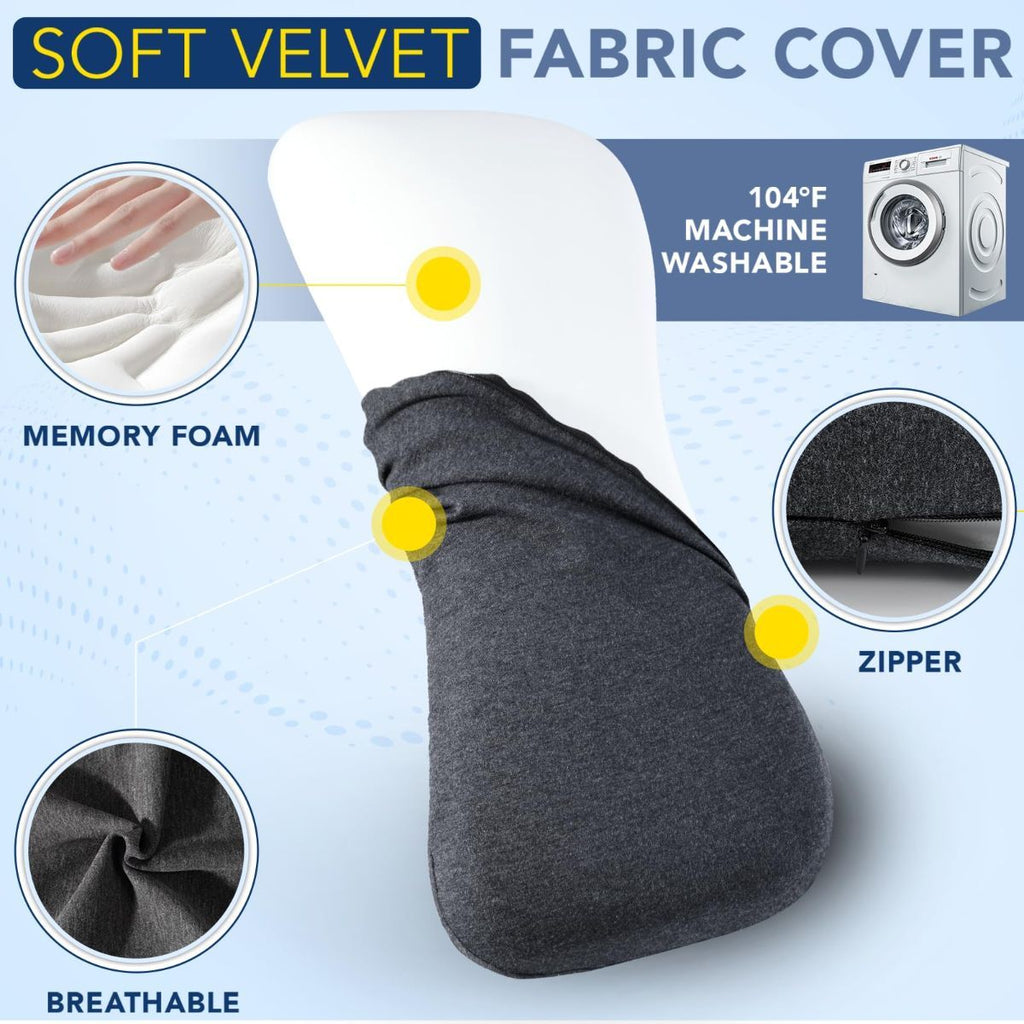 Memory Foam Lumbar Support Pillow for Sitting and Sleeping