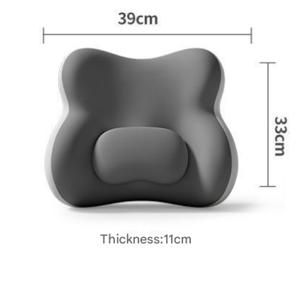 Ergonomic Contoured Lumbar Support Cushion (Two-Tone Grey)
